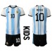 Argentinië Lionel Messi #10 Babykleding Thuisshirt Kinderen WK 2022 Korte Mouwen (+ korte broeken)